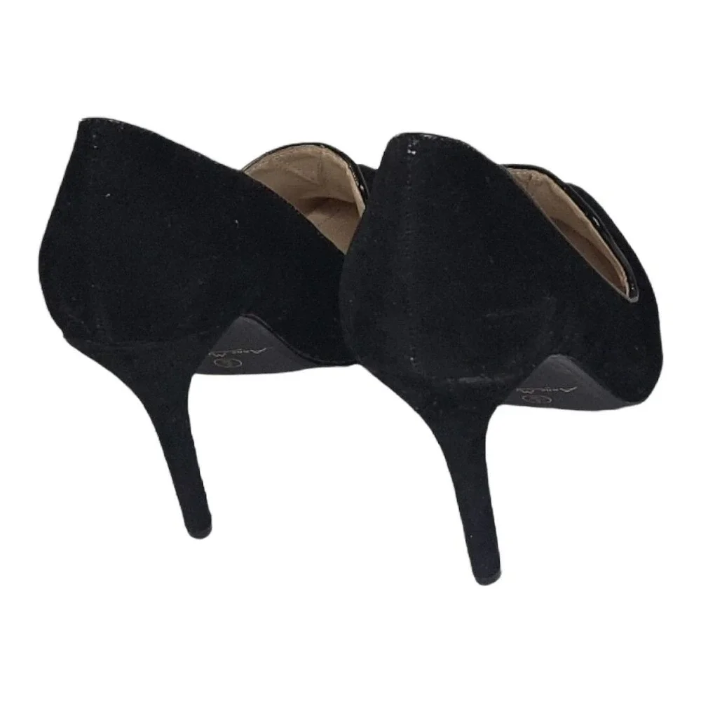 Anne Michelle Stiletto Heels Women 8 Suede Slip On‎ Black Going Out Party Shoes